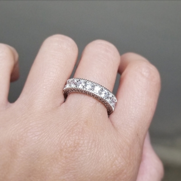 💎NEW💎 925 STERLING SILVER ETERNITY BAND - Picture 6 of 9